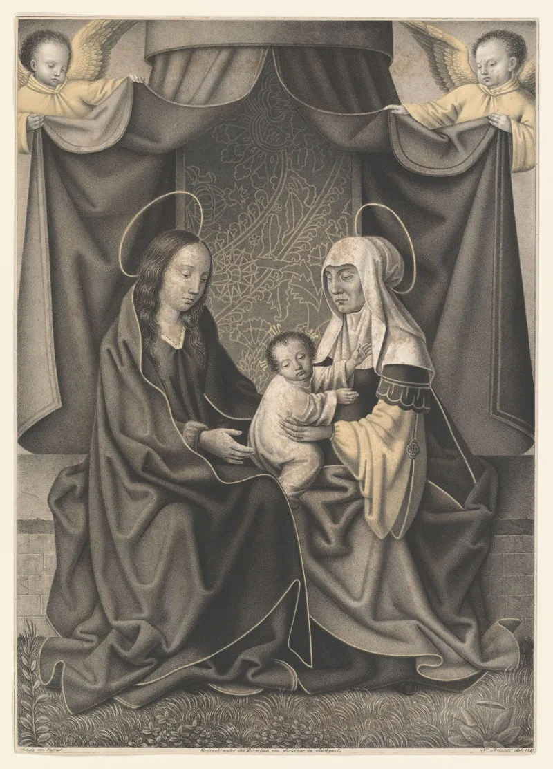 Mary And Anna With The Christ Child Wall Art by Johann Nepomuk Strixner - High-Resolution Digital Print
