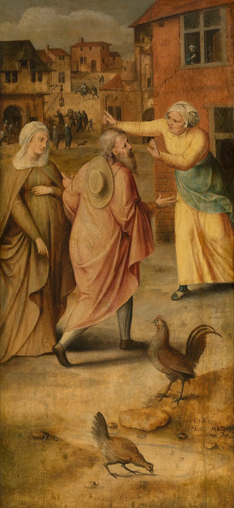 Mary And Joseph Find No Lodgings In Bethlehem Wall Art by Jan Massijs - High-Resolution Digital Print