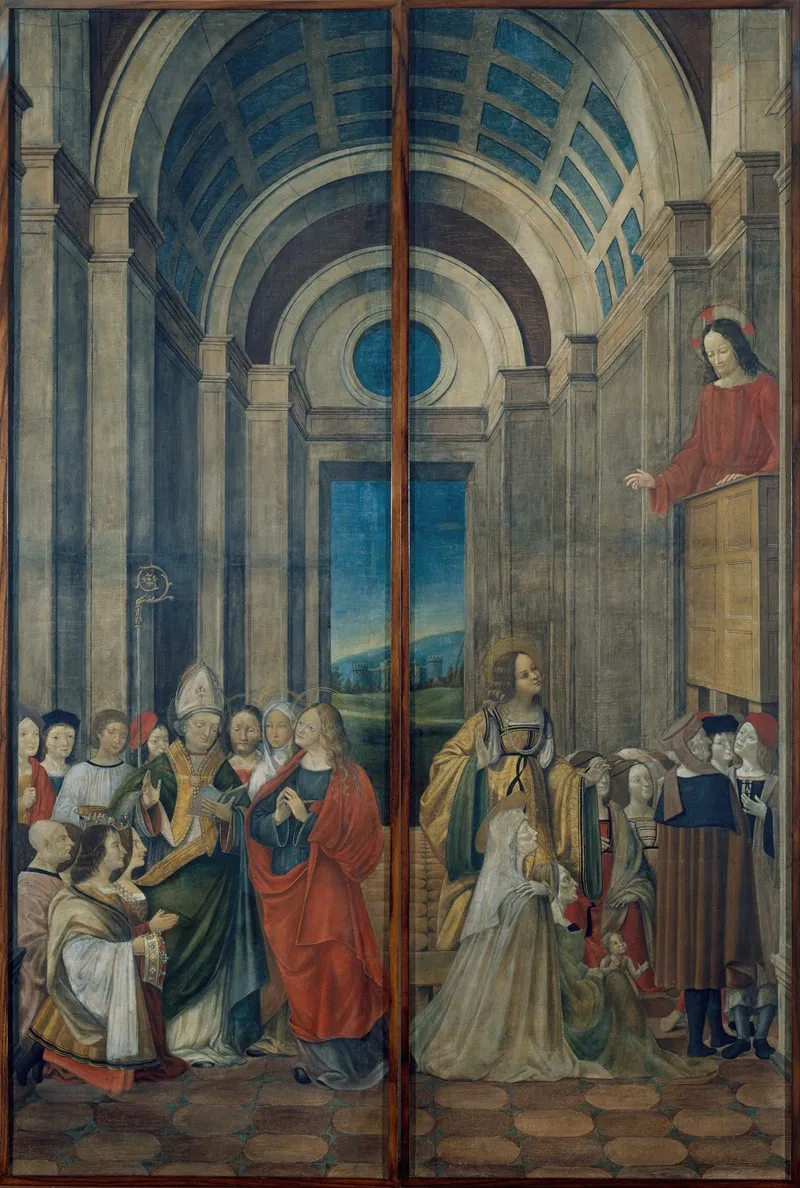 Mary Magdalene Martha Lazarus And Maximinus Worshipped By The Prince And Princess Of Provence And Mary Magdalene Listening To Christs Sermon Wall Art by Alvise Donati - High-Resolution Digital Print