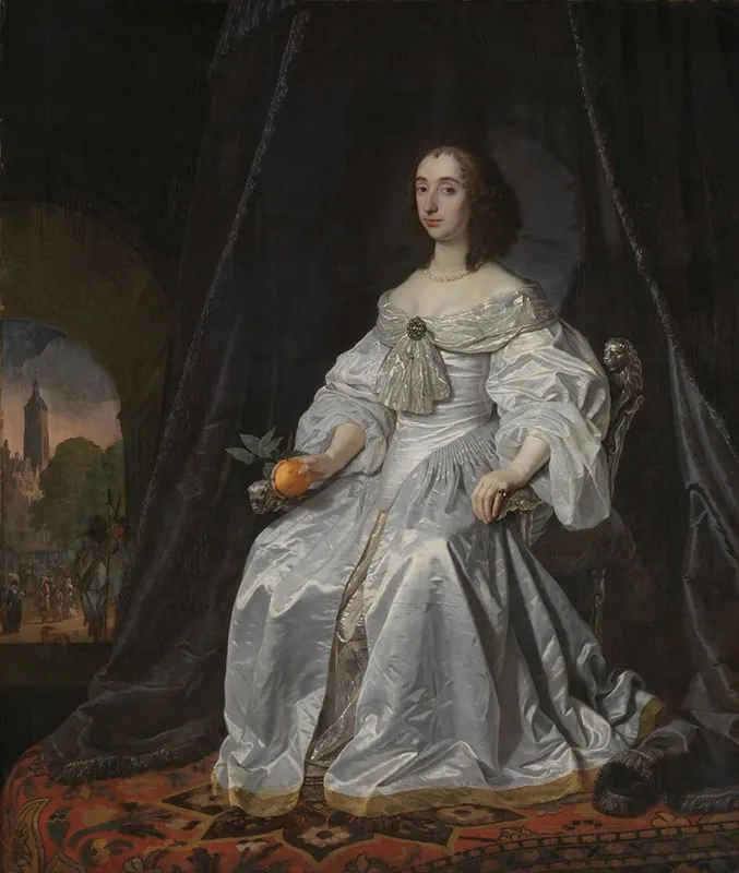 Mary Stuart Princess Of Orange As Widow Of William Ii Wall Art by Bartholomeus van der Helst - High-Resolution Digital Print