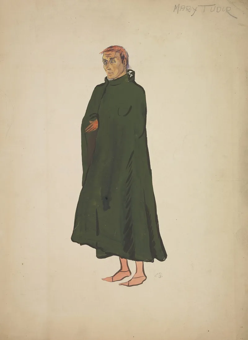 Mary Tudor Beggar Green Cloak Wall Art by Emile Stoner - High-Resolution Digital Print