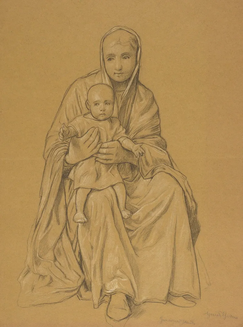 Mary With Jesus On Her Lap Wall Art by Hans Thoma - High-Resolution Digital Print
