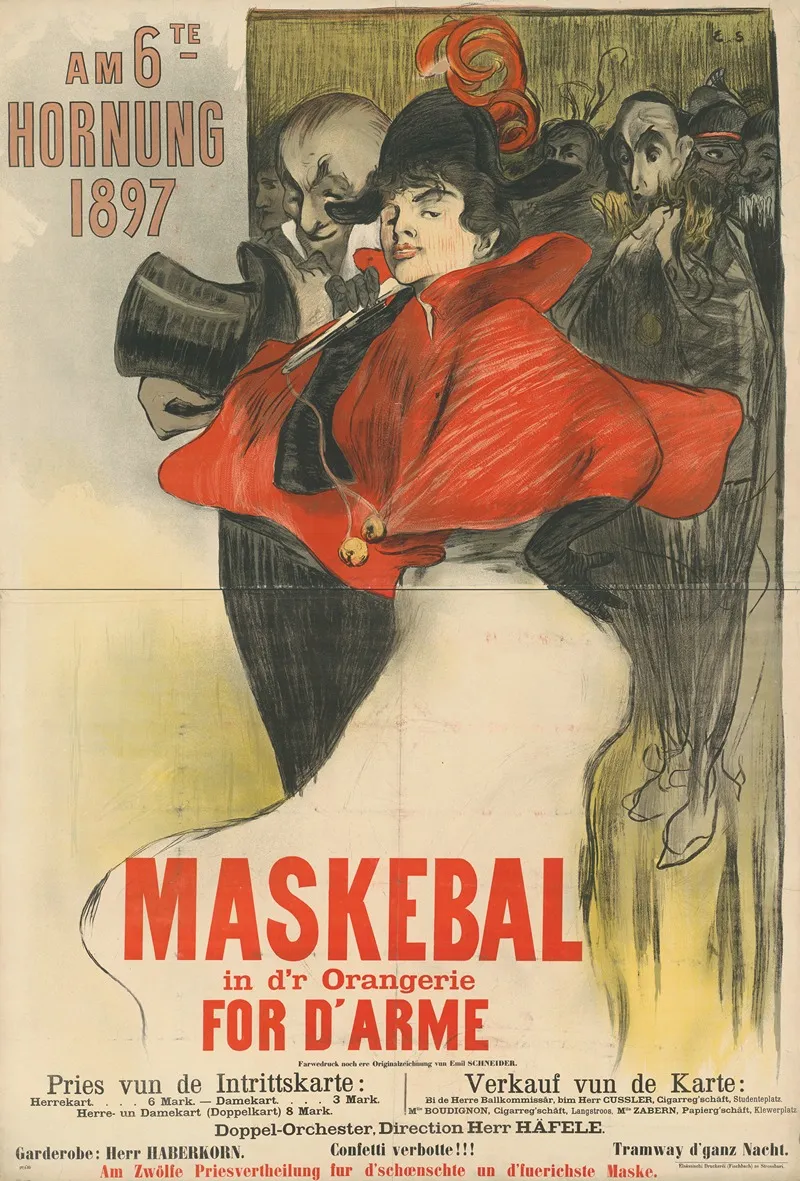 Maskebal In Der Orangerie For Darme Wall Art by Emile Schneider - High-Resolution Digital Print