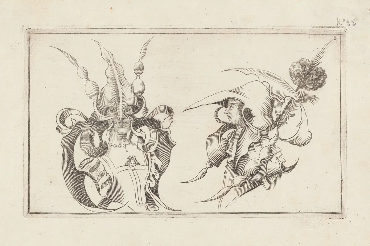 Masks And Hats Pl 01 Wall Art by Agostino Mitelli - High-Resolution Digital Print