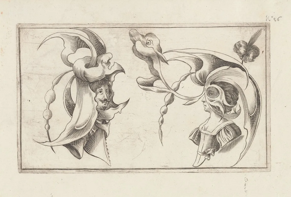 Masks And Hats Pl 05 Wall Art by Agostino Mitelli - High-Resolution Digital Print