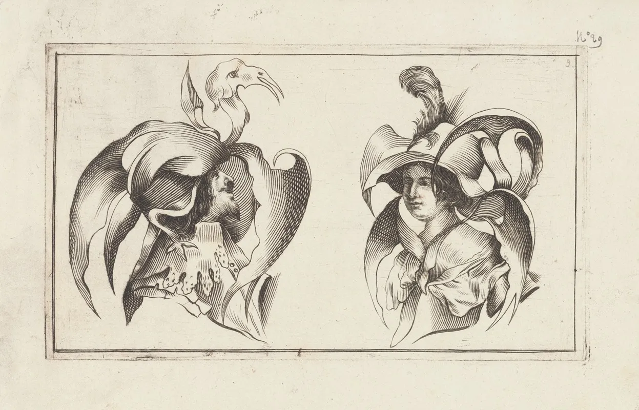 Masks And Hats Pl 08 Wall Art by Agostino Mitelli - High-Resolution Digital Print