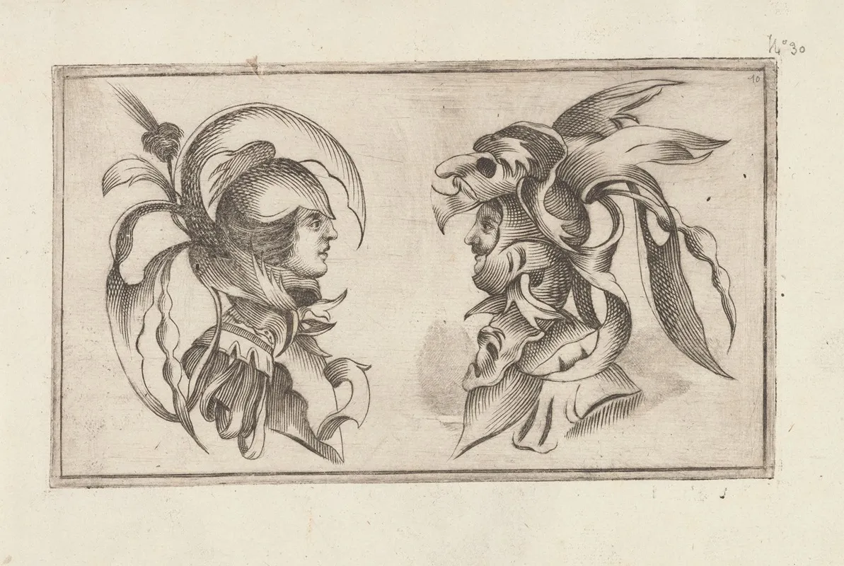 Masks And Hats Pl 09 Wall Art by Agostino Mitelli - High-Resolution Digital Print