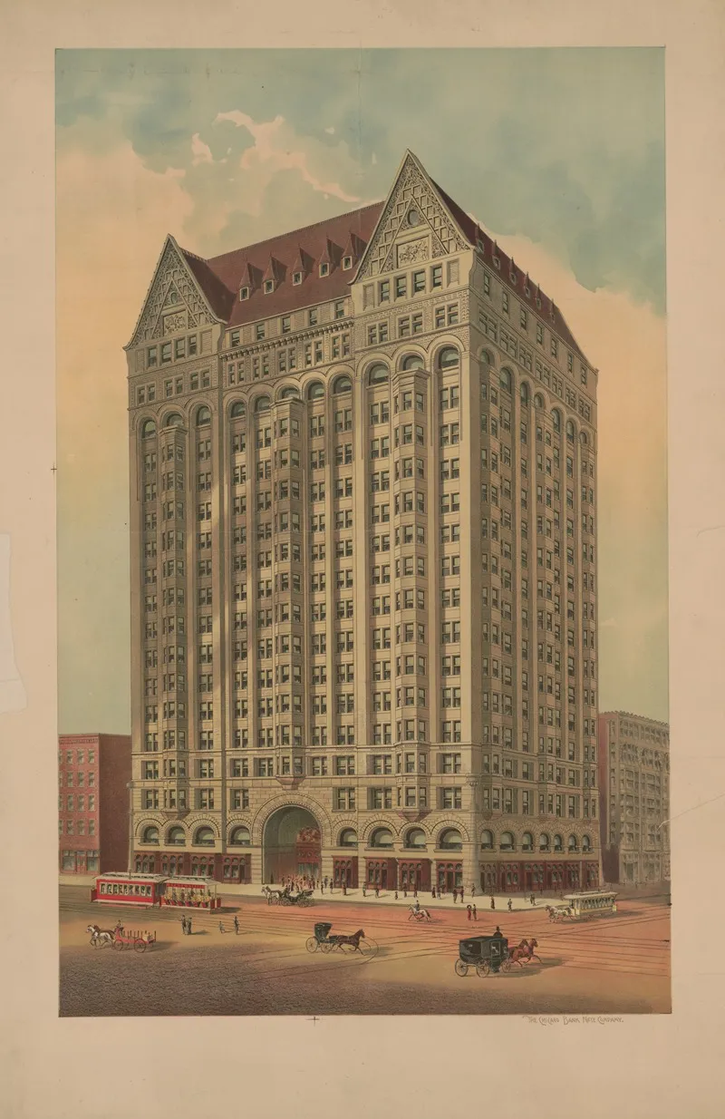 Masonic Temple Chicago Wall Art by Chicago Bank Note Co. - High-Resolution Digital Print