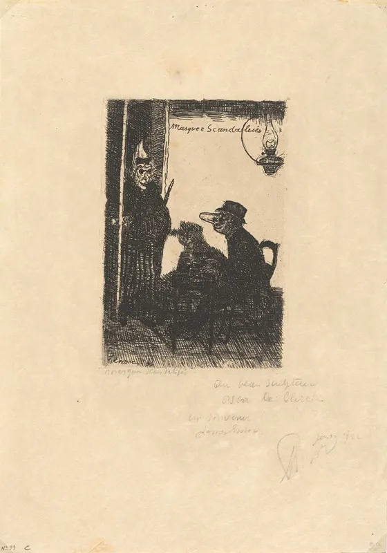 Masques Scandalises Wall Art by James Ensor - High-Resolution Digital Print