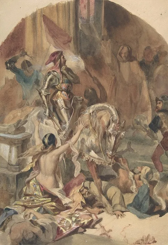 Massacre De Nesle 1472 Wall Art by Edouard-Alexandre Odier - High-Resolution Digital Print