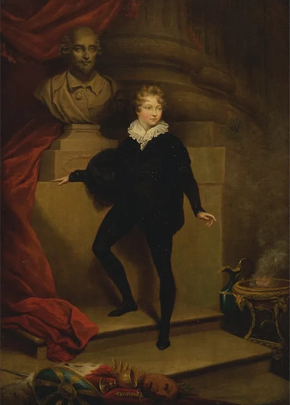 Master Betty As Hamlet Before A Bust Of Shakespeare