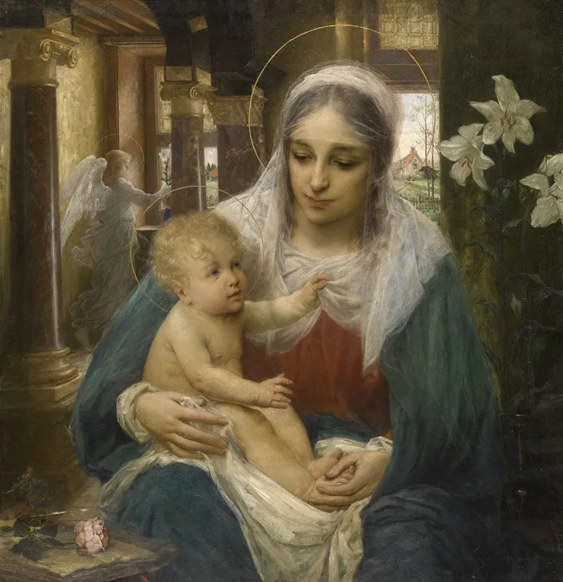 Mater Purissima Wall Art by Edmond Van Hove - High-Resolution Digital Print
