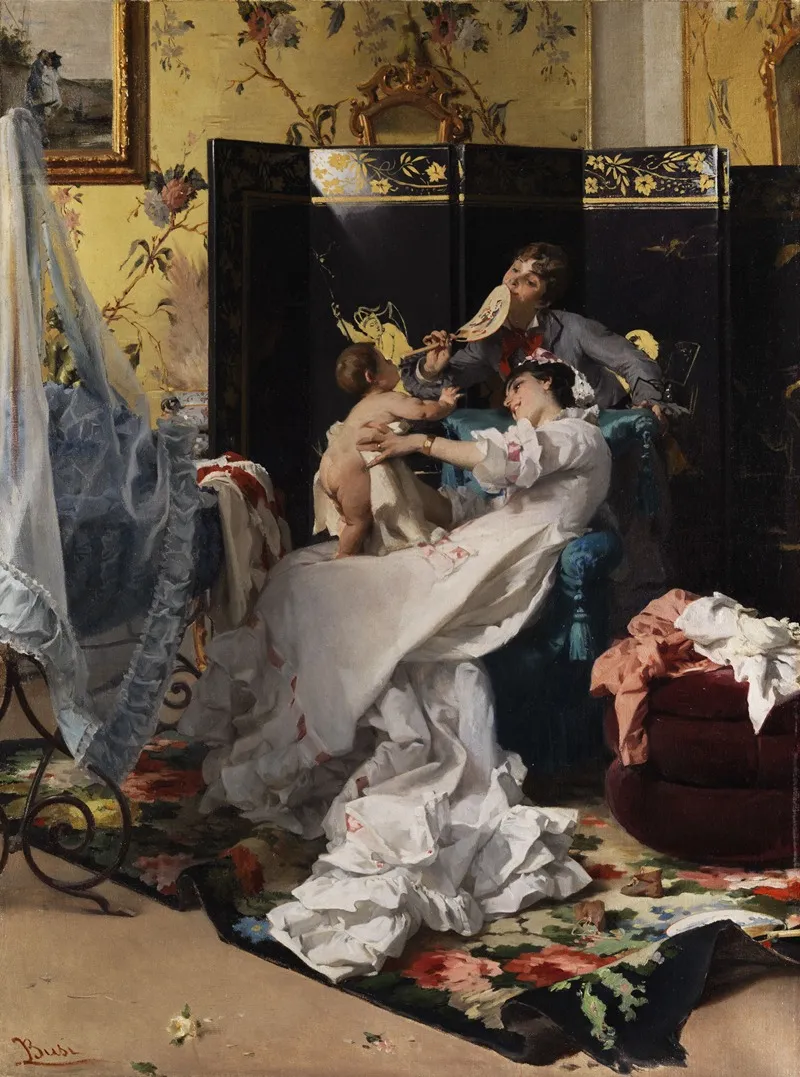 Maternal Joys Wall Art by Luigi Busi - High-Resolution Digital Print