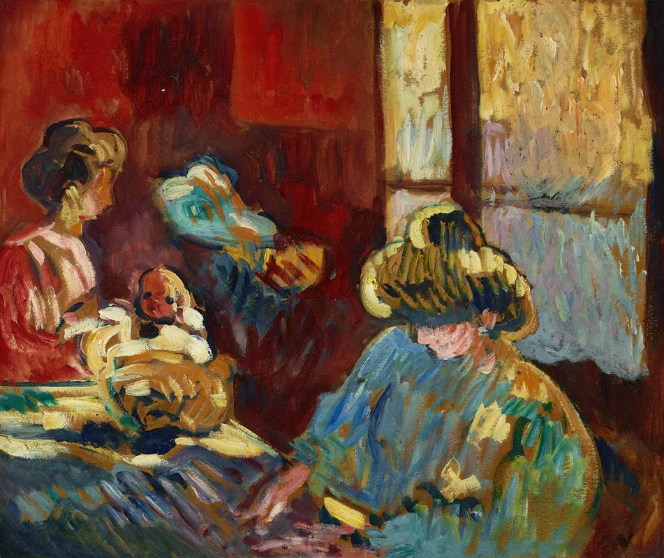 Maternite Femme En Bleu Devant La Fenetre