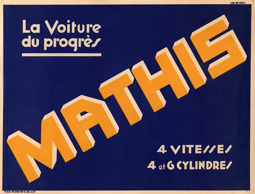 Mathis La Voiture Du Progres 4 Vitesses Et 4 Cylindres