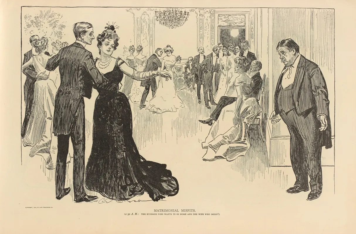 Matrimonial Misfits 2 Wall Art by Charles Dana Gibson - High-Resolution Digital Print