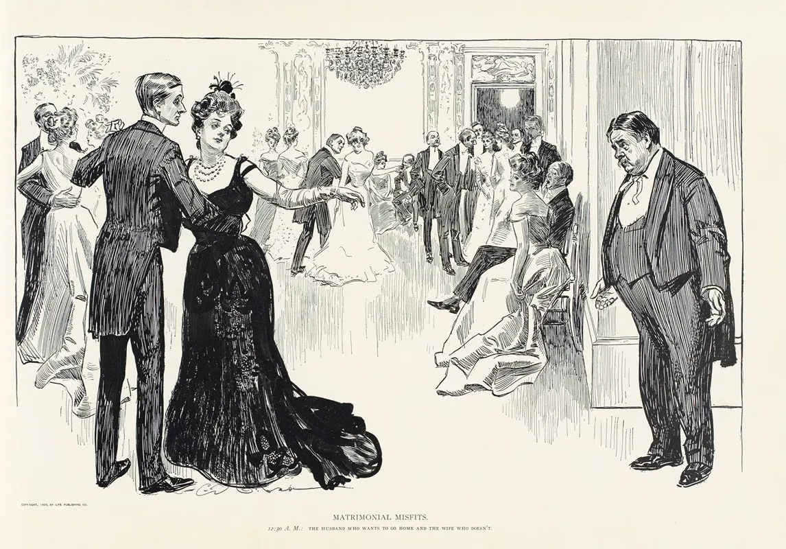 Matrimonial Misfits Wall Art by Charles Dana Gibson - High-Resolution Digital Print