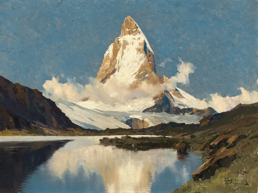 Matterhorn Und Riffelsee Wall Art by Hans Maurus - High-Resolution Digital Print