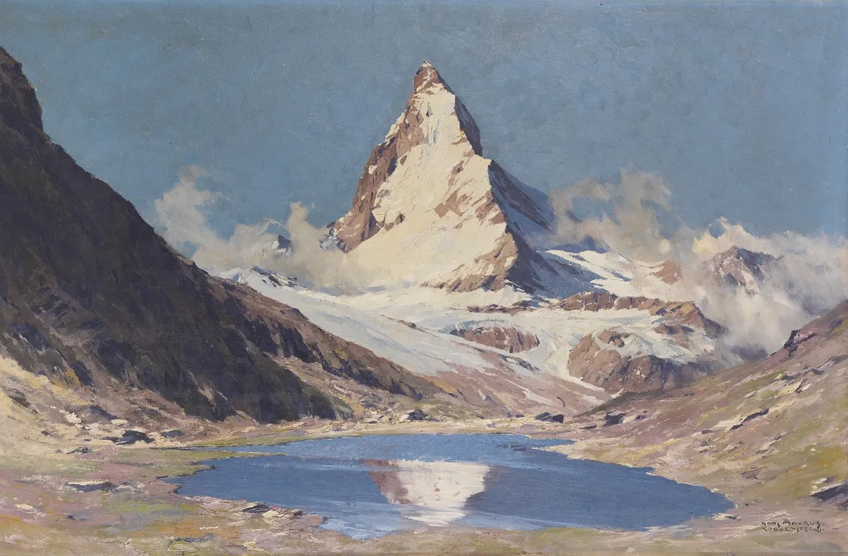 Matterhorn Vom Riffelsee Wall Art by Hans Maurus - High-Resolution Digital Print