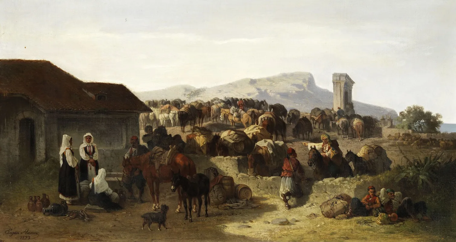 Maultierkarawane Wall Art by Eugen Adam - High-Resolution Digital Print