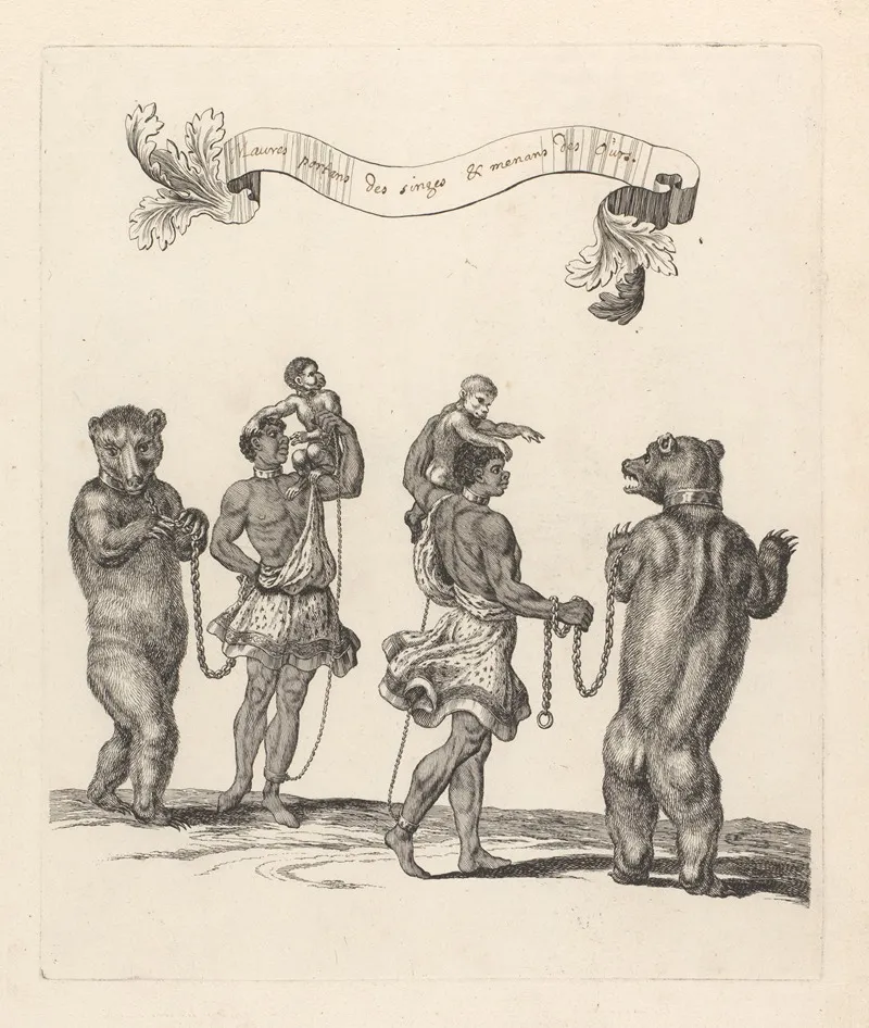 Maures Portant Des Singes Et Menans Des Ours