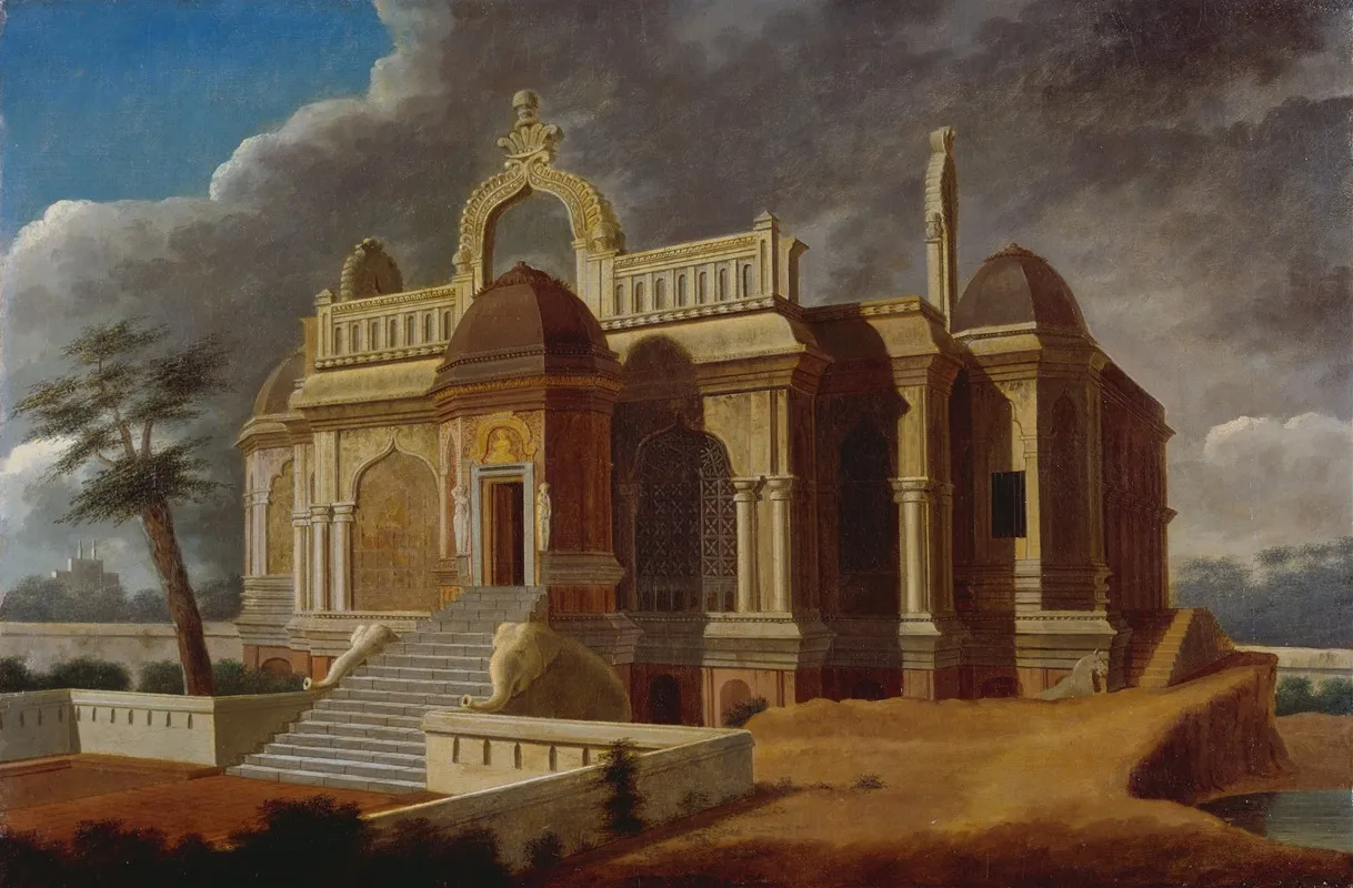 Mausoleum With Stone Elephants Wall Art by Francis Swain Ward - High-Resolution Digital Print