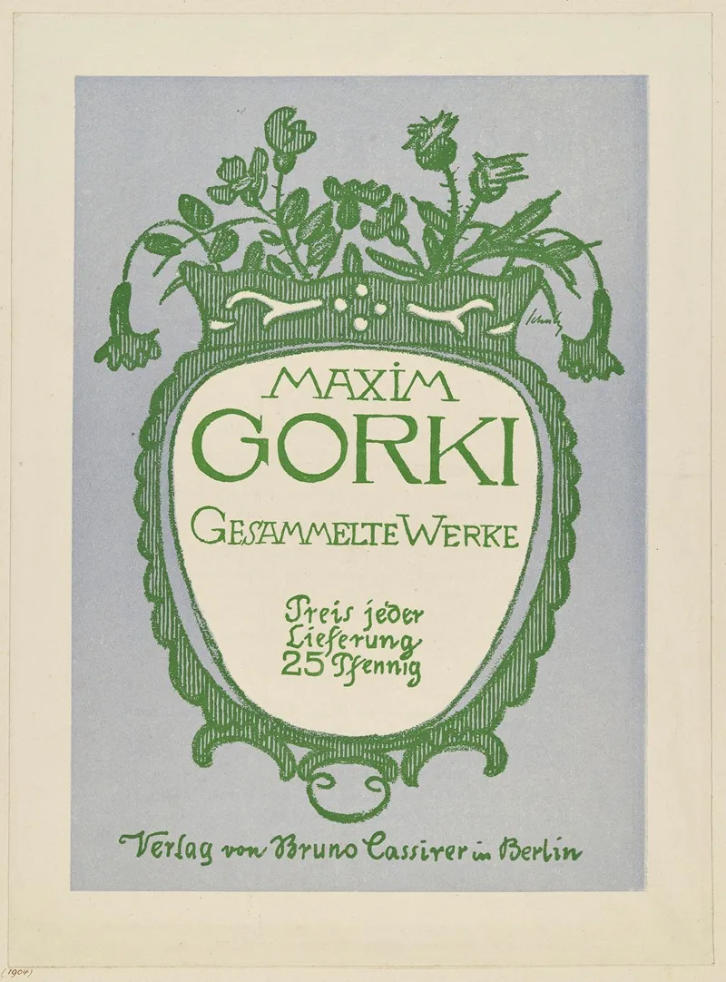 Maxim Gorki Gesammelte Werke Verlag Von Bruno Cassirer In Berlin Wall Art by Wilhelm Schulz - High-Resolution Digital Print