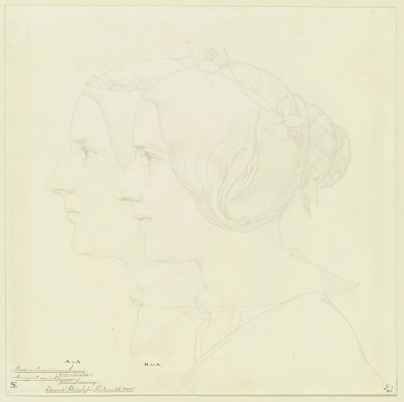 Maximiliane Von Arnim Grafin Oriolla Und Armgart Von Arnim Grafin Flemming Im Profil Nach Links Wall Art by Eduard von Steinle - High-Resolution Digital Print