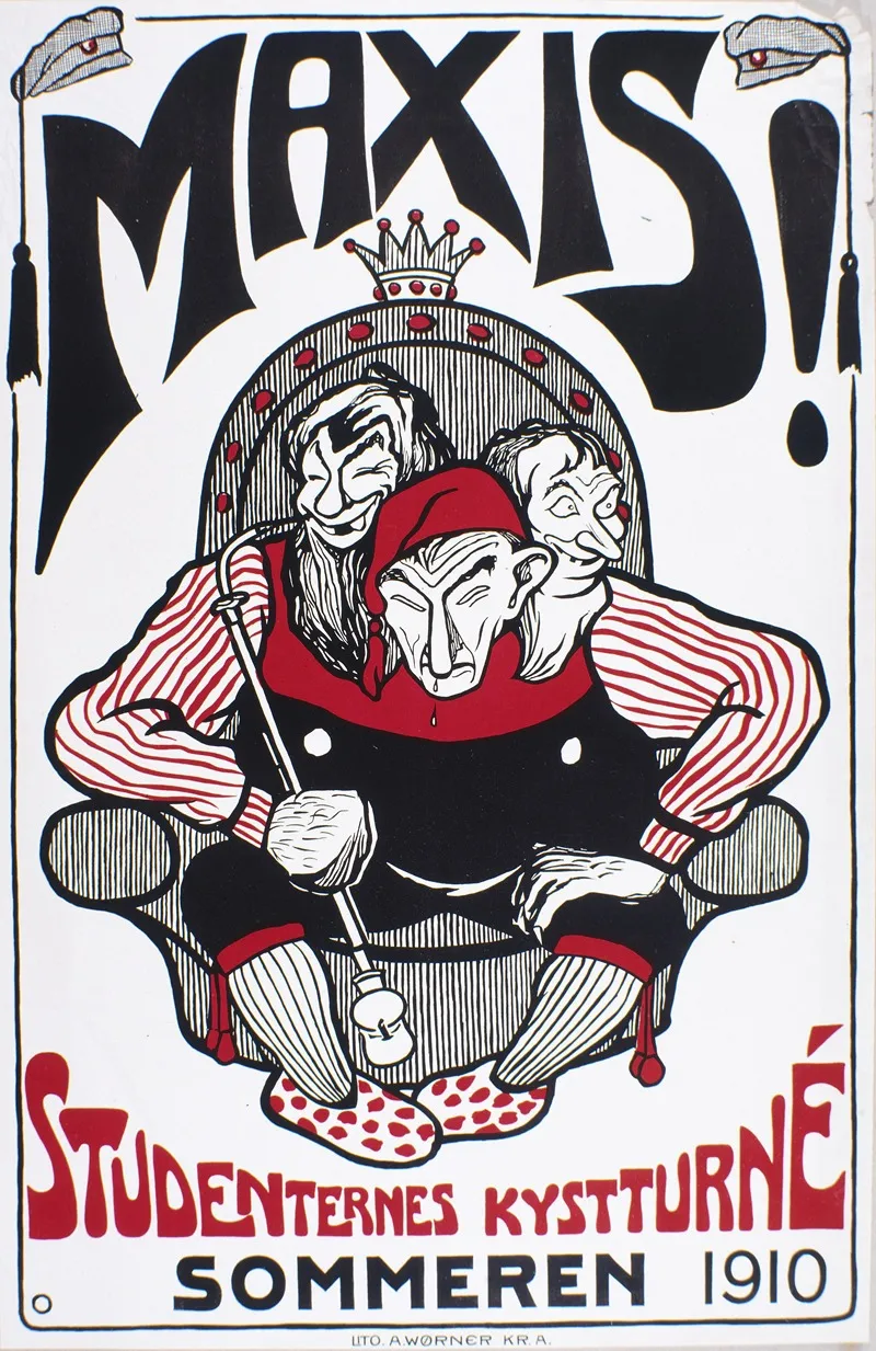 Maxis Studenternes Kystturnee Sommeren 1910 Wall Art by A. Wørner lito - High-Resolution Digital Print