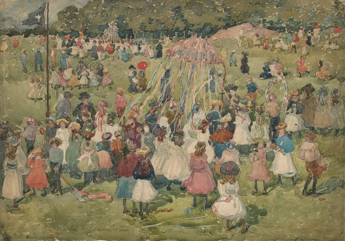 May Day Central Park Wall Art by Maurice Prendergast - High-Resolution Digital Print