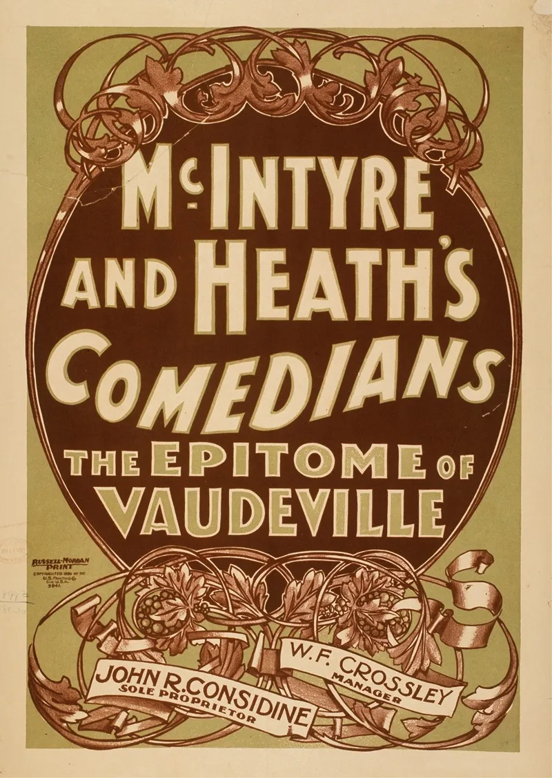 Mcintyre And Heaths Comedians The Epitome Of Vaudeville Wall Art by U.S. Printing Co. - High-Resolution Digital Print
