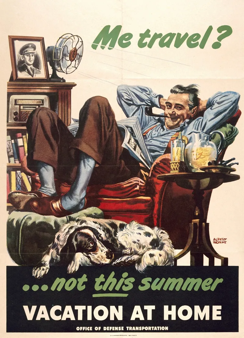 Me Travel Not This Summer Vacation At Home Wall Art by Albert Dorne - High-Resolution Digital Print