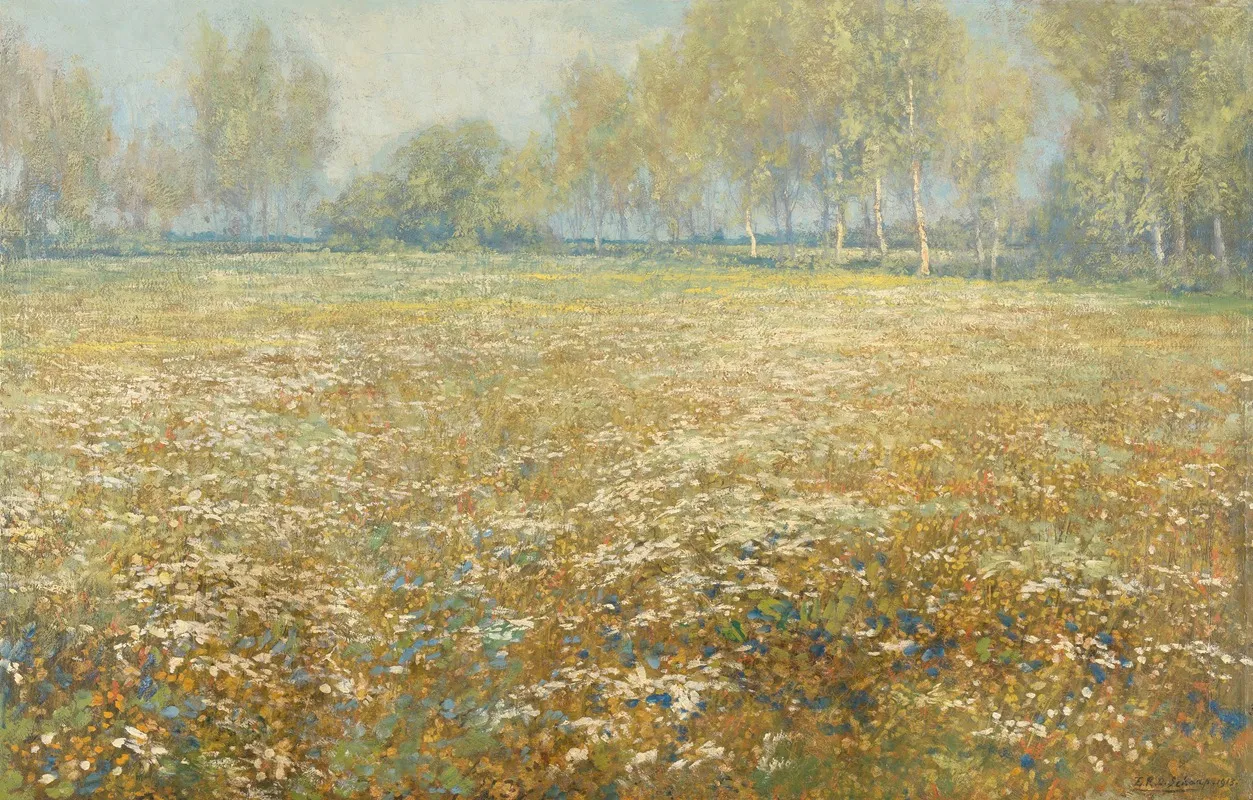 Meadow In Bloom Wall Art by Egbert Rubertus Derk Schaap - High-Resolution Digital Print