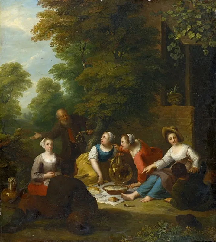 Meal Outdoors Wall Art by Jan Van Mieris - High-Resolution Digital Print