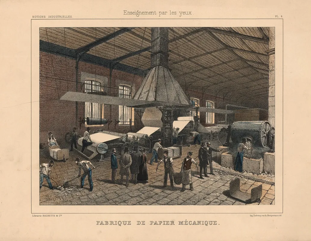 Mechanized Paper Mill Wall Art by S. Ferat - High-Resolution Digital Print
