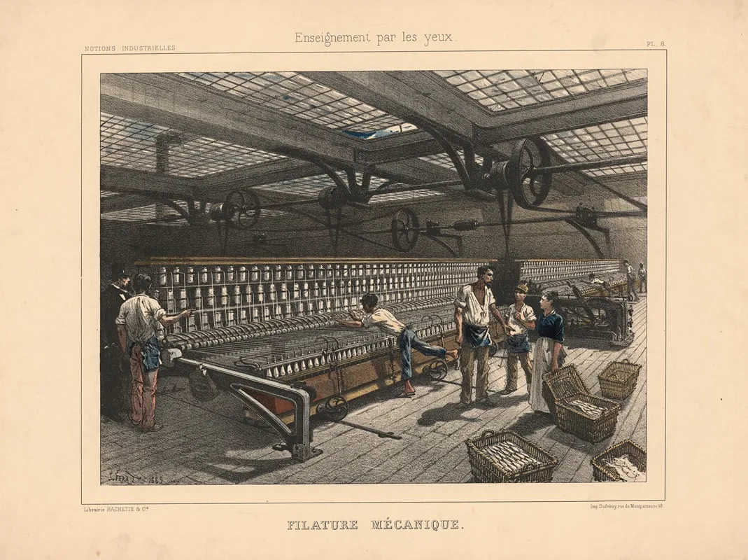Mechanized Spinning Mill Wall Art by S. Ferat - High-Resolution Digital Print