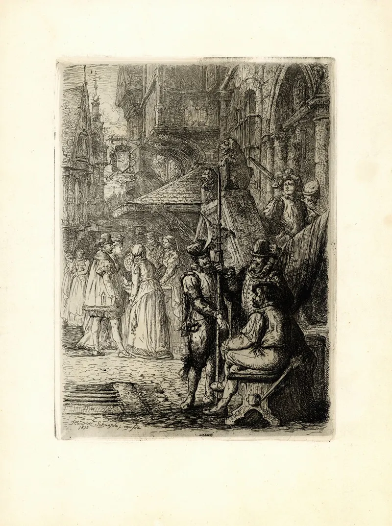Medieval Historical Street Scene Wall Art by Hendrik Schaefels - High-Resolution Digital Print