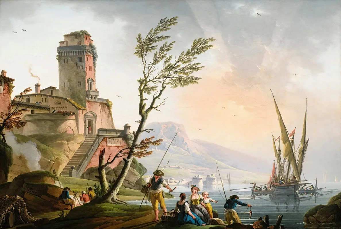 Mediterranean Landscape 3 Wall Art by Charles-François Grenier De Lacroix - High-Resolution Digital Print