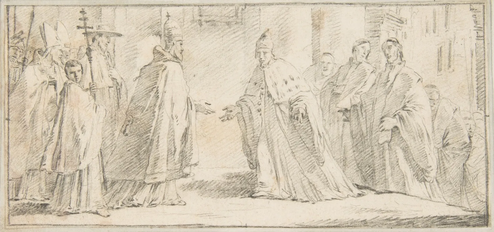 Meeting Between A Pope And Doge Wall Art by Giovanni Battista Tiepolo - High-Resolution Digital Print