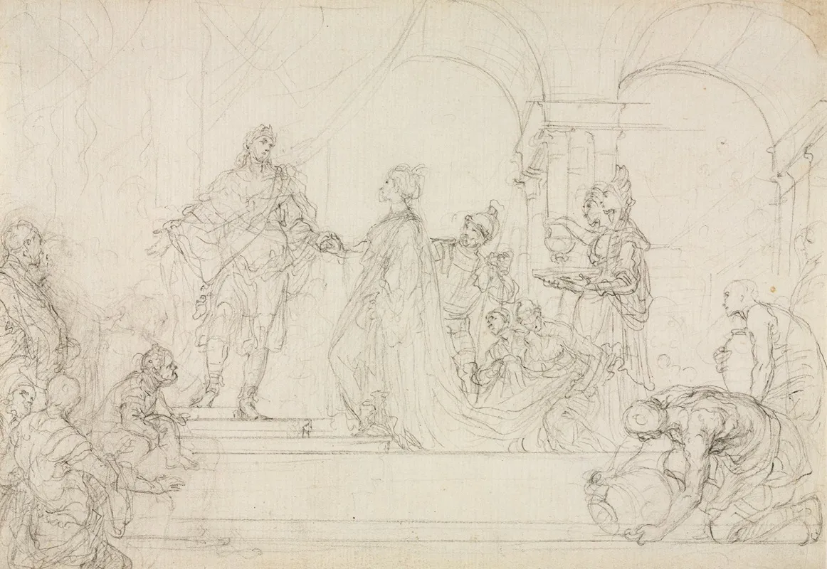 Meeting Of Solomon And Queen Of Sheba Wall Art by Francesco Solimena - High-Resolution Digital Print