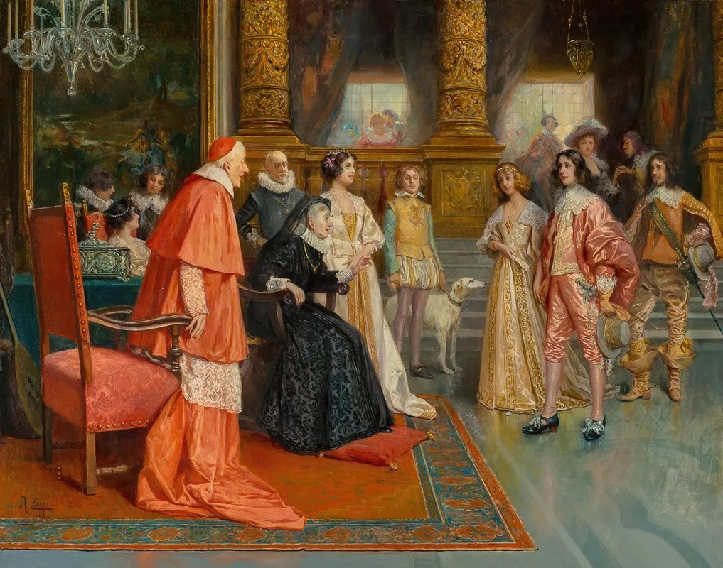 Meeting Of William Ii Of Orange And Mary Stuart Princess Royal With Marie De Medici Wall Art by Antonio Zoppi - High-Resolution Digital Print