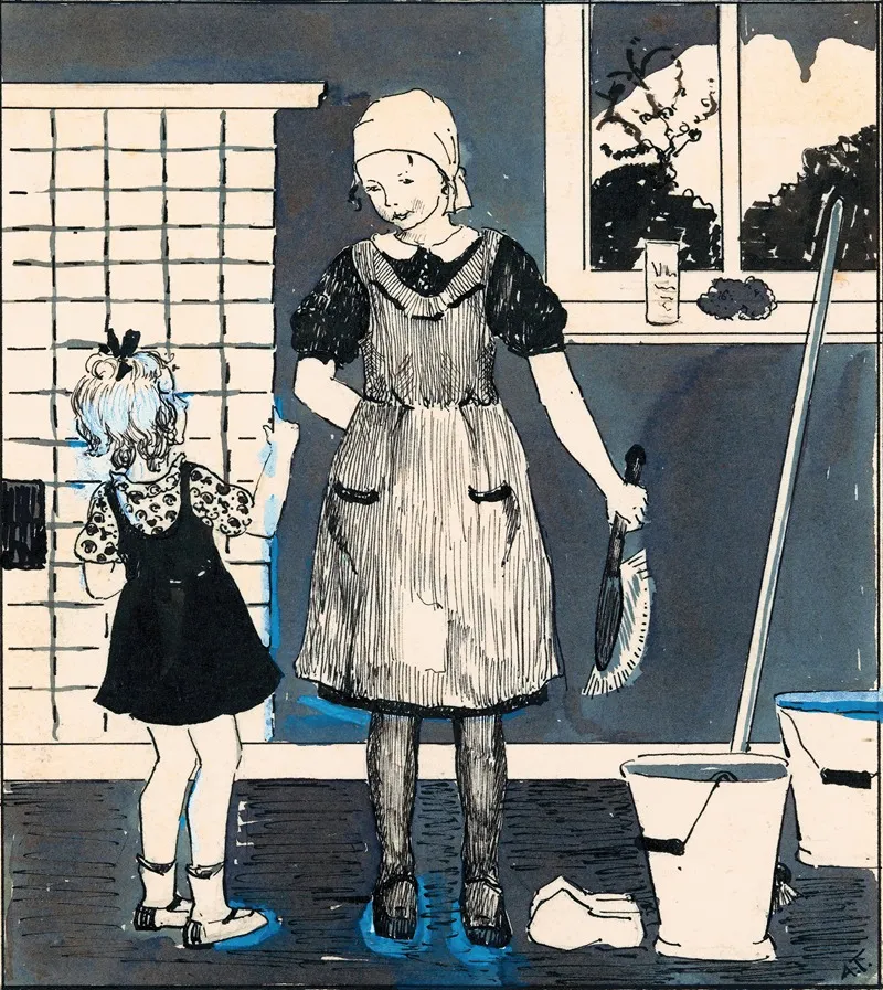 Meisje Met Schoonmaakgerei Wall Art by A. Tinbergen - High-Resolution Digital Print