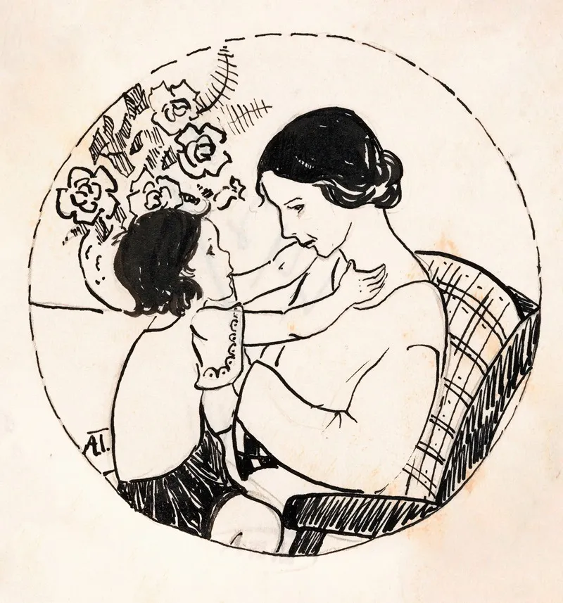 Meisje Op Moeders Schoot Wall Art by A. Tinbergen - High-Resolution Digital Print