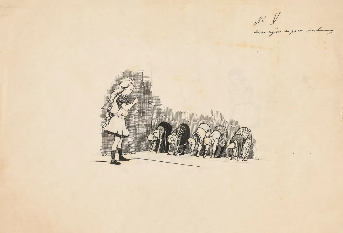 Meisje Straft Haar Poppen 2 Wall Art by Gijsbertus Johannes van Overbeek - High-Resolution Digital Print