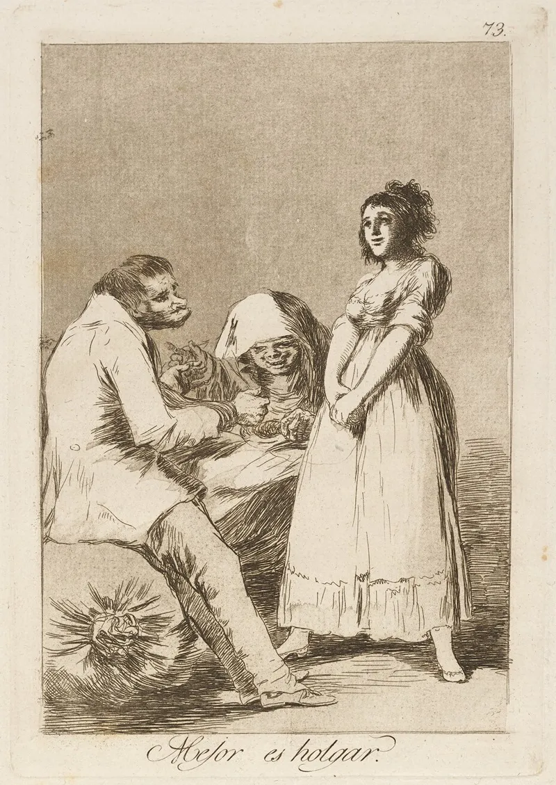 Mejor Es Holgar It Is Better To Be Lazy Wall Art by Francisco de Goya - High-Resolution Digital Print