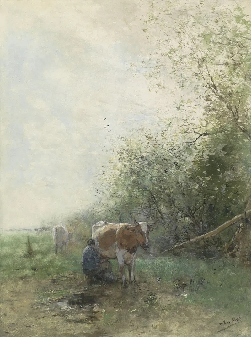 Melktijd Wall Art by Willem Maris - High-Resolution Digital Print