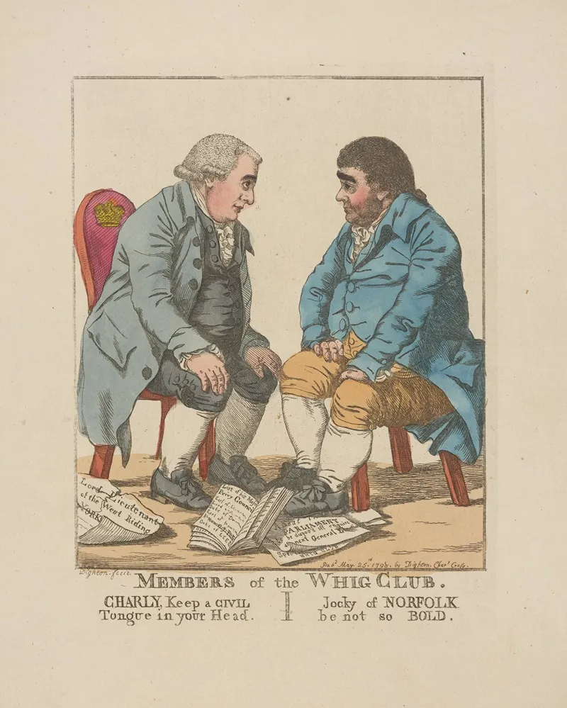 Members Of The Whig Club Wall Art by Robert Dighton - High-Resolution Digital Print