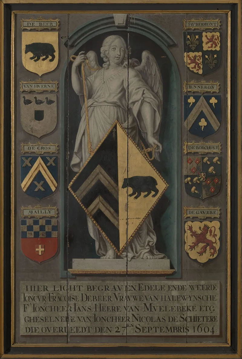 Memorial Coat Of Arms Of Francoise De Beer Wife Of Nicolas De Schietere Wall Art by Anonymus - High-Resolution Digital Print