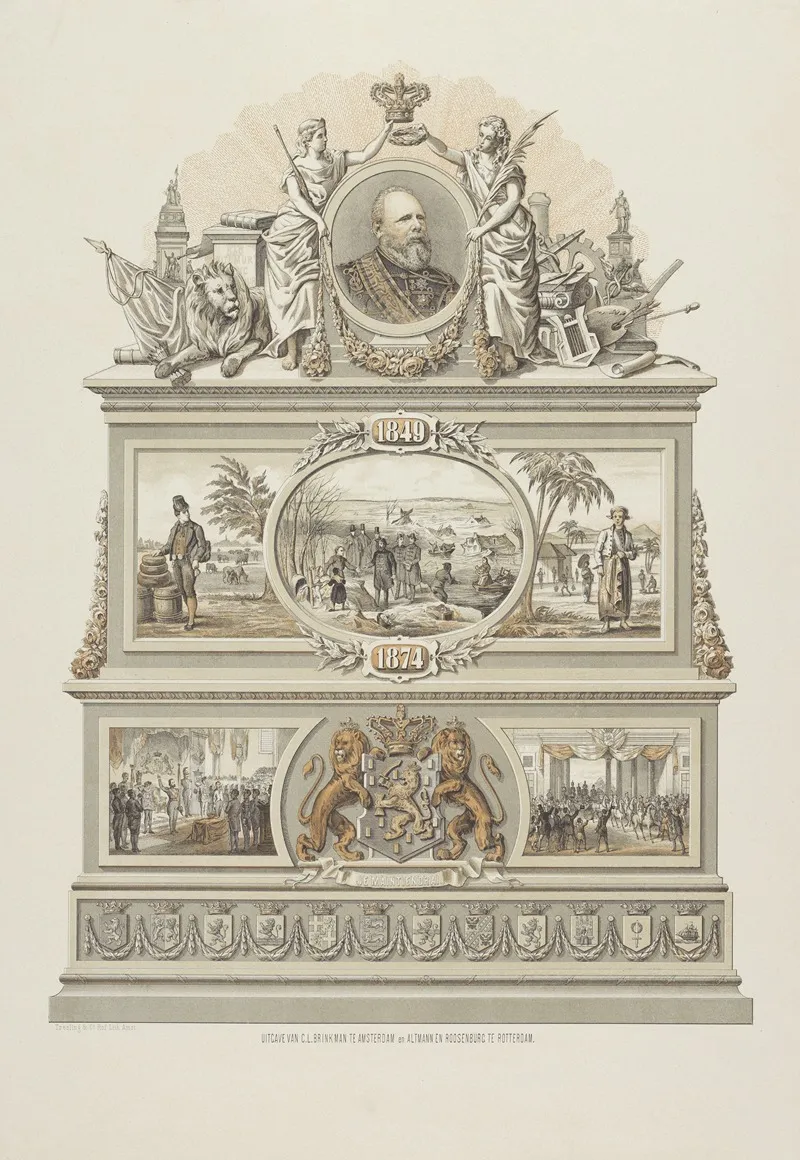 Memorial Plaque For The 25th Anniversary Of King William Iiis Reign Wall Art by Tresling & Comp. - High-Resolution Digital Print