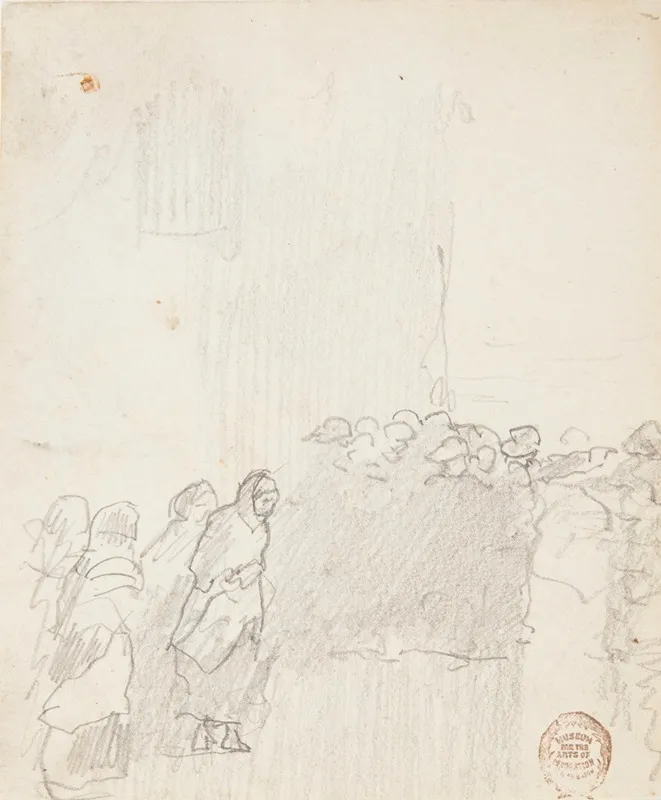 Men And Women Looking Out To Sea Cullercoats England Wall Art by Winslow Homer - High-Resolution Digital Print
